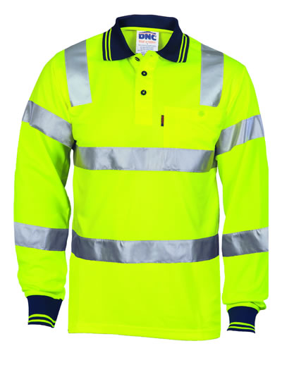 3713 Hi Vis Biomotion Taped Polo L/S